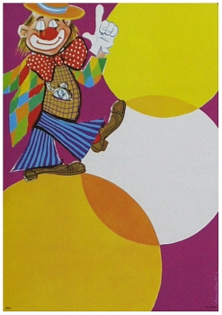 Karneval-Plakat, "Clown", 35x50cm groß, fünffarbig
