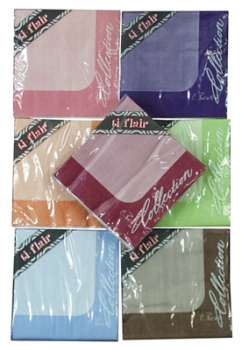 Helle Zellstoff - Servietten mit dunklerem Rand in derselben Farbe, in gelb, hellblau, marine, rosa, altrosa, pink, braun und grün, 33x33cm groß