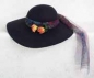 Preview: Florentiner Hut, in schwarz, weiß, rot und lila