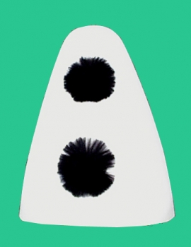 Pierrot, Tüte, mit zwei Ponpons besetzt