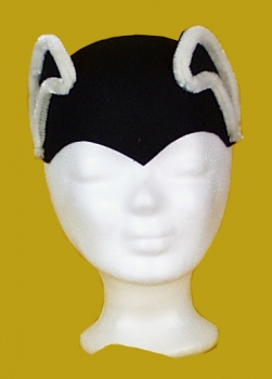 Katzen Kappe mit Ohren, in schwarz