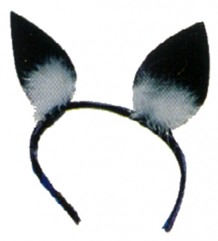 Katzen-Haarreif, in schwarz, weißer Marabu