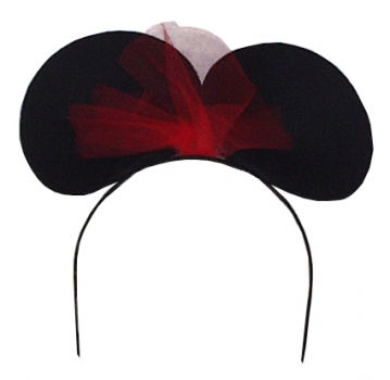 Minni-Maus Haarreif, in schwarz, mit roter Schleife
