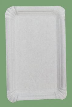 Pappteller, viereckig, flach, 1cm hohen Rand, 20x13cm groß