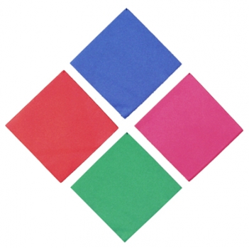 TEX-Papier - Servietten, 39x39cm groß, gefalzt, in den Intensivfarben rot, bordeaux, blau und grün