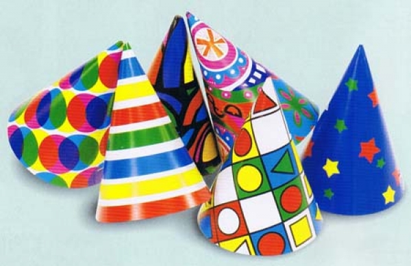 Mini-Spitzhut, aus Karton, bunt sortiert