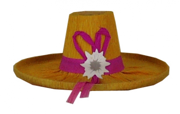 Halbminiatur-Tiroler, Krepp, mit Band und Edelweiß