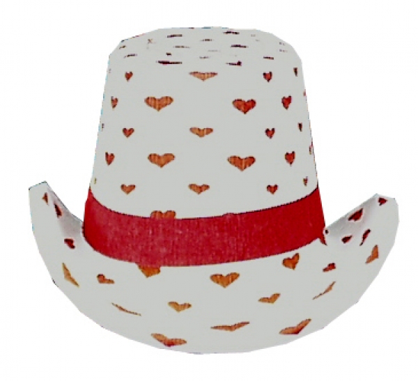 Damenzylinder, Halbminiatur, Krepp, verziert