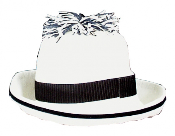 Damenmelone, Krepp, mit Band und Quaste