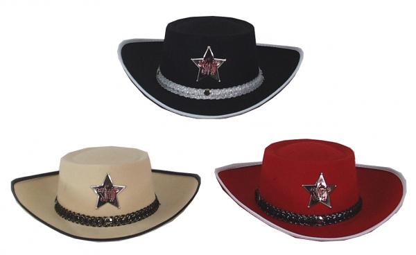 Sheriff Hut, mit drei Splinten und Kinnband, Plastik-Einfassung