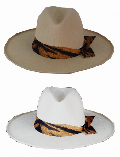 Safarihut, groß, einfarbig, mit Band und Kordel