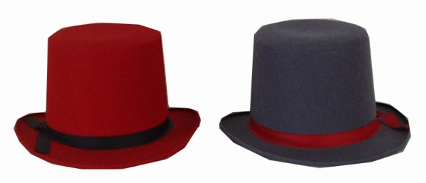 Kinder-Zylinder Hut, in Farben sortiert, mit Seidenband