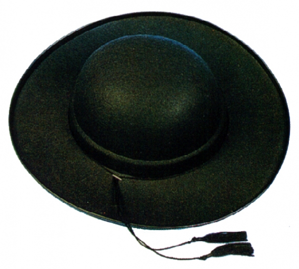 Pater Brown, in schwarz, ca. 42cm Durchmesser, ca. 9cm hoch, mit Kordel, eingefaßt