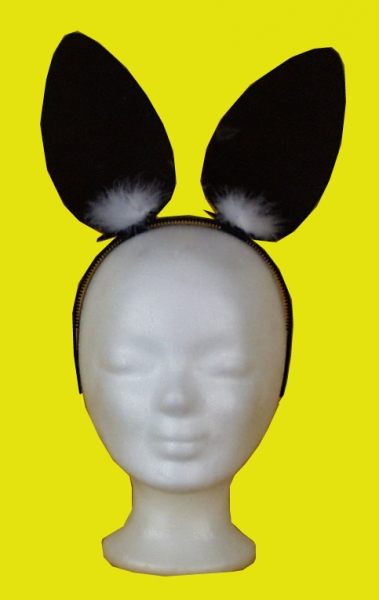 Häschen-Haarreif, in braun mit weißem Marabu