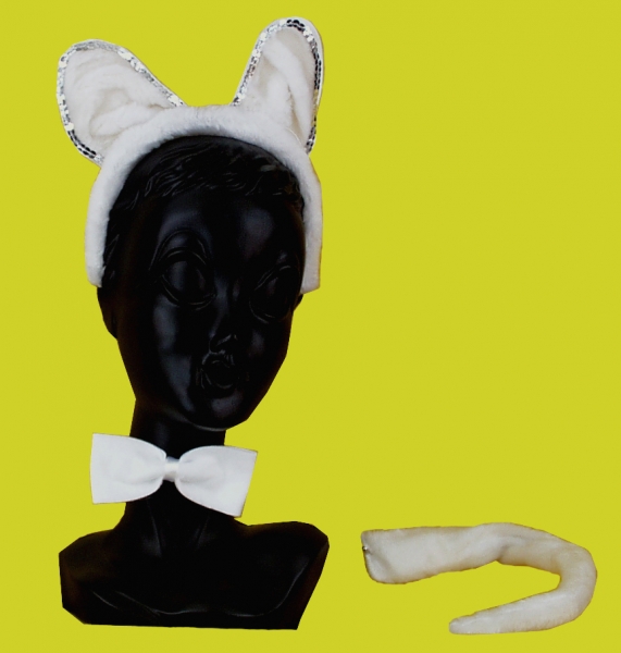 Cat Set, head band with ears, tail and bow