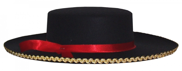 Spanier Hut (Torero), mit Goldeinfassung, rotes Band