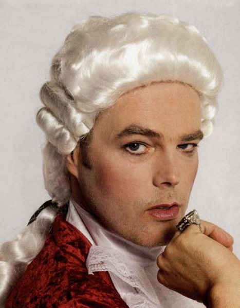 Perücke, Mozart / Major, weiß