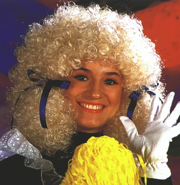 Perücke, "Sugar Baby", groß gelockt, mit 2 Schleifen