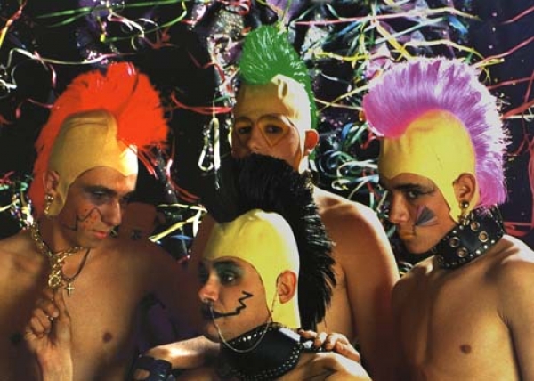 Perücke, "Punky Neon", in neon-gelb und neon-grün