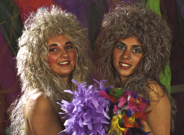 Perücke, "Rocklady", langes, stufiges Haar, meliert