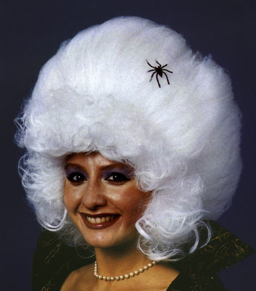 Perücke, "Spinnenfrau", Haar krausig, mit Spinne