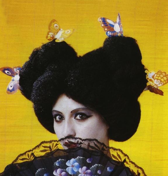 Perücke, "Geisha", modern, Haar krausig