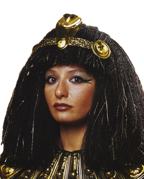 Perücke, "Cleopatra II", mit Goldsträhnen, haar krausig