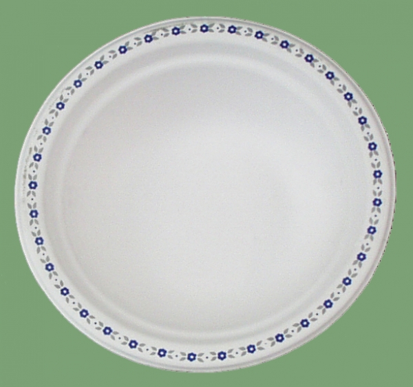 10 Stück Weiße Suppenschalen mit Randmuster, aus Holzguß, ca. 18 cm Ø, 4 cm tief