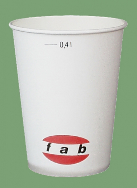 50 Stück Trinkbecher aus Pappe für 0,4l Getränke, weiß