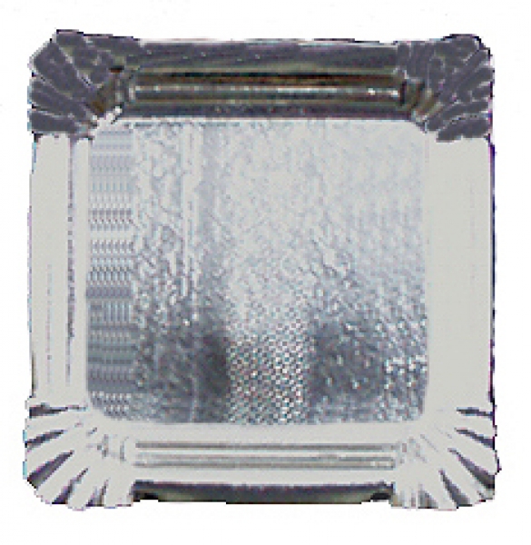 Ashtray made of cardboard with silver foil, 125x125mm in size, 100 pieces